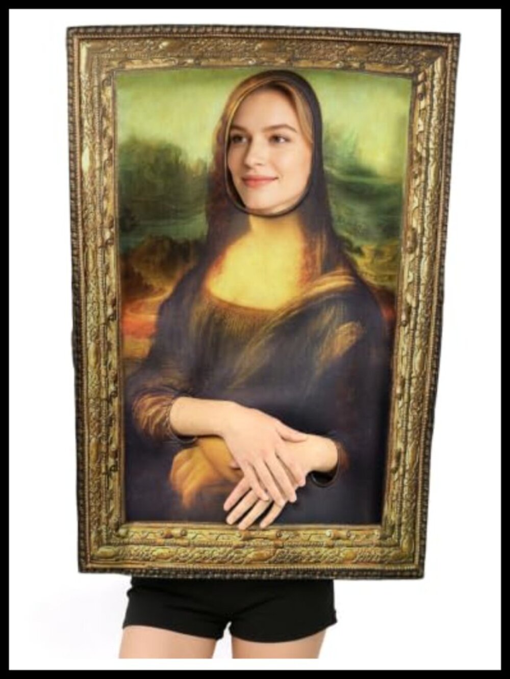 Famous Paintings Adult Costume Mona Lisa Tunic Halloween Cosplay One Size